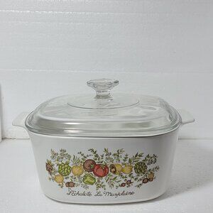 Vintage 70s Corning Ware L' Échalote La Marjolaine a 3 Quart Casserole with Lid